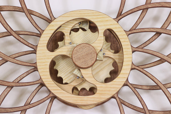 Wood Kinetic Sculpture - Monarch - Kinetic wall art Wooden kinetic art