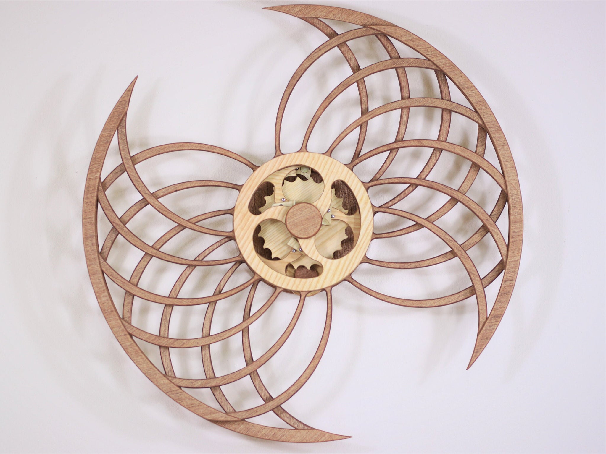 Wood Kinetic Sculpture - Monarch - Kinetic wall art Wooden kinetic art