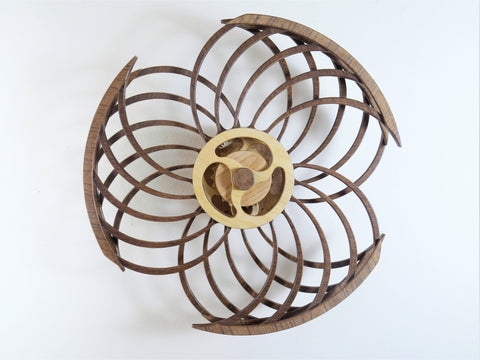 Wood Kinetic Sculpture - MOONGATE - Kinetic wall art Wooden kinetic art, Mechanical Meditation Device